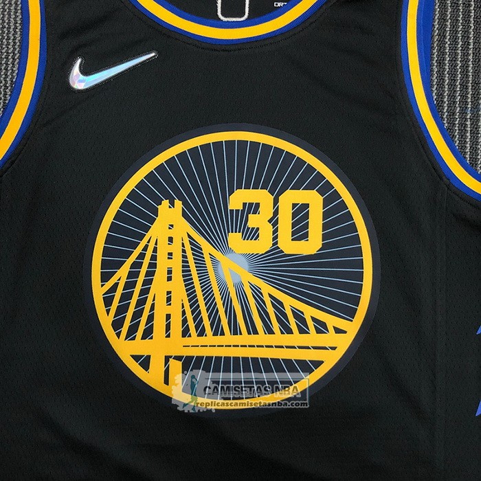 Camiseta Golden State Warriors Stephen Curry 2974th 3 Points Negro